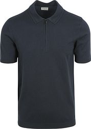 No Excess Half Zip Polo Shirt Navy