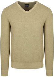 State Of Art Pullover Structure V-Neck Green