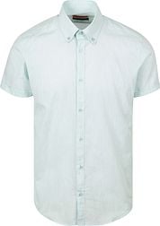 Suitable Short Sleeves Shirt Cotton Slub Light Green