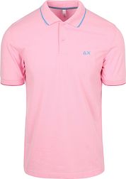 Sun68 Polo Shirt Small Stripe Collar Light Pink