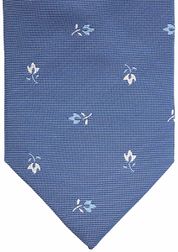 Suitable Tie Silk Stripe Flowers Blue  
