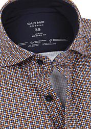OLYMP Luxor Jersey Stretch Shirt 24/Seven Caramel