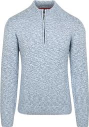 NZA Pull Half Zip Thames Milton Slub Blue