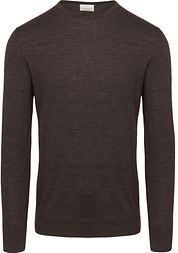 Profuomo Pullover Merino Wool Dark Brown