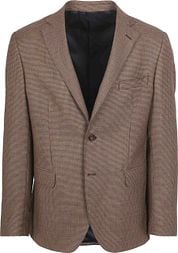 Suitable Pied De Poule Blazer Wool Brown