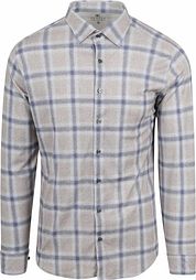 Desoto Shirt Checks Greige Blue