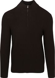 Profuomo Half Zip Pullover Structure Brown