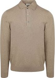 Profuomo Longsleeve Polo Shirt Luxury Basic Beige