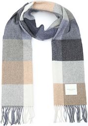 Profuomo Scarf Wool Checks Blue