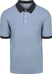 Scotch And Soda Knitted Polo Shirt Structure Blue