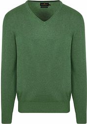 Steppin' Out Pullover Cotton Cashmere V-Neck Green