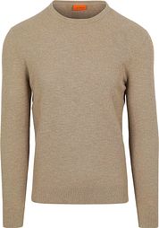 Suitable Pullover Structure Slub Beige