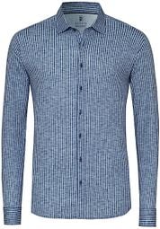 Desoto Shirt Kent Linen Optics Stripes Navy
