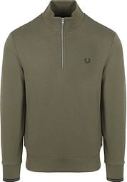 Fred Perry Half Zip Pullover Olive Green