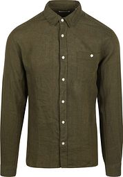 KnowledgeCotton Apparel Shirt Linen Olive Green