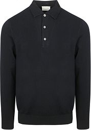 Profuomo Longsleeve Polo Shirt Luxury Basic Navy