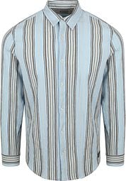 Scotch and Soda Shirt Crinkled Stripe Light Blue
