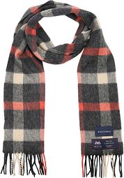 Suitable Scarf Checkered Merino Red Grey