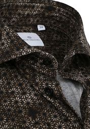 Blue Industry Shirt Melange Floral Dark Brown