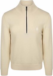 BOSS Kanobix Half Zip Sweater Ecru 