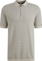 Cast Iron Half-Zip Polo Shirt Structure Ecru