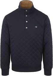 Gant Quilted Mocker Sweater Navy