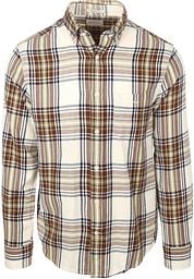 Gant Shirt Flannel Checks Ecru