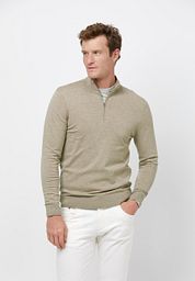 Profuomo Half Zip Pullover Luxury Beige