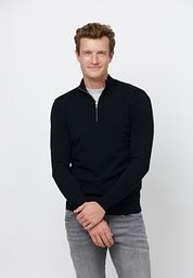 Profuomo Half Zip Pullover Luxury Navy