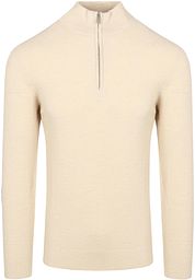 Profuomo Half Zip Pullover Structure Ecru