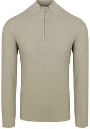 Profuomo Half Zip Pullover Structure Mid Green