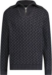 State Of Art Half Zip Pullover Melange Navy