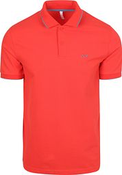 Sun68 Polo Shirt Small Stripe Collar Red