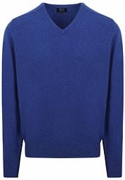William Lockie Pullover Lambswool V Persian Royal Blue
