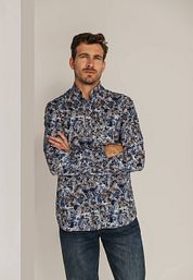 State Of Art Shirt Print Multicolour Blue