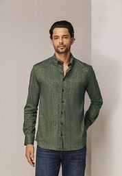 State Of Art Shirt Jersey Herringbone Green