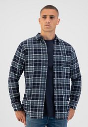 Dstrezzed Chenille Shirt Checks Navy