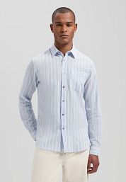 Dstrezzed Shirt Clay Seersucker Blue Stripe