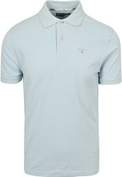 Barbour Tartan Pique Polo Shirt Light Blue