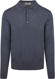 King Essentials The Robert Long Sleeve Polo Shirt Merino Anthracite