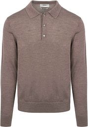 King Essentials The Robert Long Sleeve Polo Shirt Merino Brown