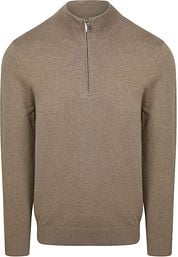 Profuomo Half Zip Pullover Luxury Beige