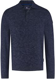 State Of Art Sweater Polo Collar Melange Navy