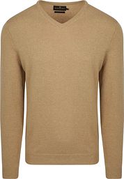 Steppin' Out Pullover V-Neck Merino Wool Beige