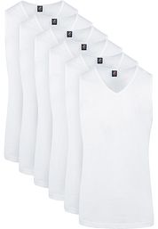 Suitable Viless T-Shirt Sleeveless White 6-Pack