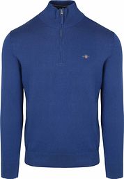 Gant Half Zip Pullover Mid Blue