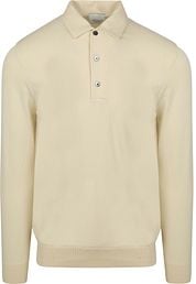 Profuomo Longsleeve Polo Shirt Luxury Basic Off White