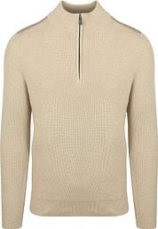 Suitable Half Zip Pullover Patch Ecru