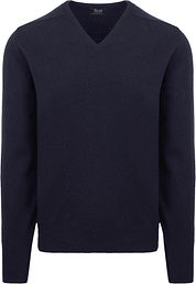 William Lockie V-Neck Lambswool Navy