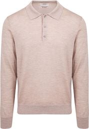 King Essentials The Robert Long Sleeve Polo Shirt Merino Beige